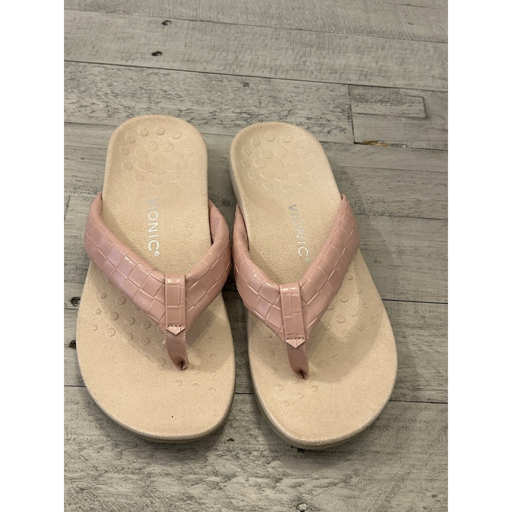 Vionic Layne Women's Size 10‎ Pink Thong Flip Slip On Sandals Arch Support